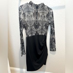 Black Cocktail Dress (Sheer Top)